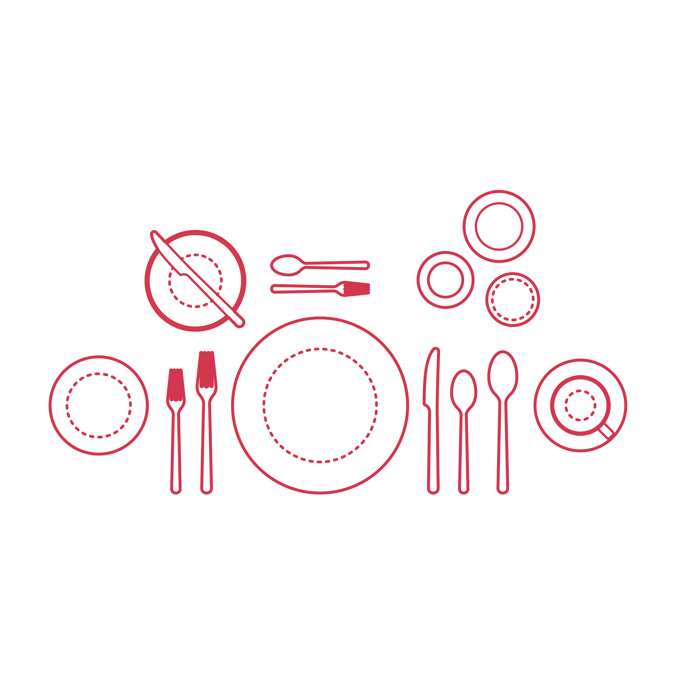 Objects Table Settings Five Course Table Setting Stencil Svg Design File Free Vectors